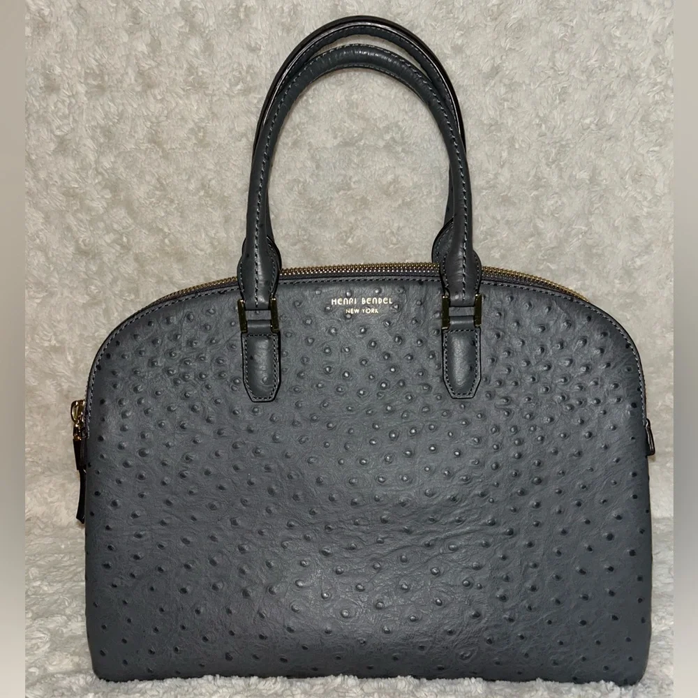 Henri Bendel Gray Satchel with Elegant Textured Design